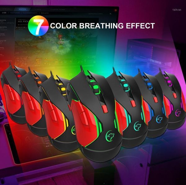 

mice hobbylane g837 wired gaming mouse competitive game luminous colorful lighting computer1