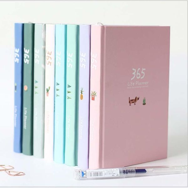 

notepads 2021 korean kawaii cute 365 planner daily weekly monthly yearly agenda schedule day plan notebook journal dairy a5, Purple;pink