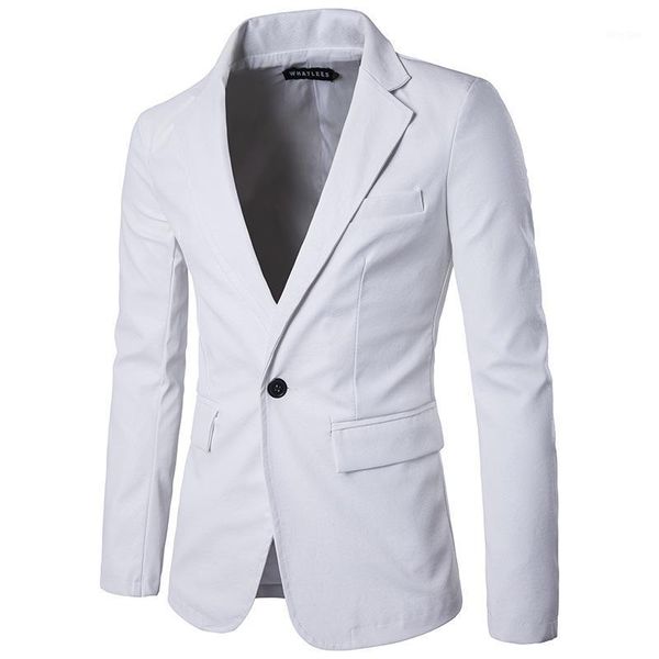 

the new pure color slim pu leather fashionable men's suit1, White;black
