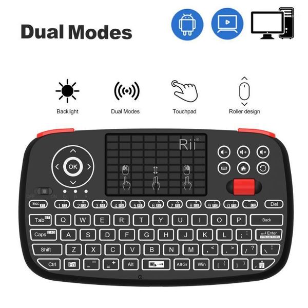 

2020 rii i4 mini bluetooth keyboard 2.4ghz dual modes handheld backlit mouse touchpad remote control for windows android1