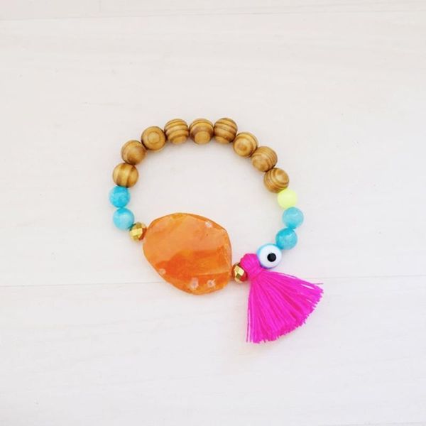 

dm vintage tassel trendy bangles tribal woven national style wooden beads women bracelet homme macram beach jewelry pulsera1, Golden;silver