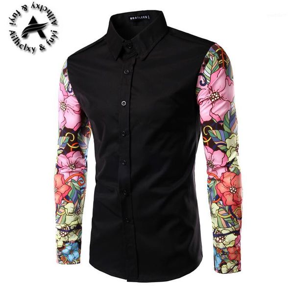 Camisas casuais casuais por atacado camisa de vestido de vestido de Hawaii Desligue Collar Social Slim Man Marca Roupas Camisa Masculina Chemise Homme