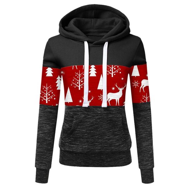 

women's hoodies & sweatshirts love long sleeve splice pullover sweatshirt stitching harajuku mountain cartoon printed sleeves suÃ©ter, Black