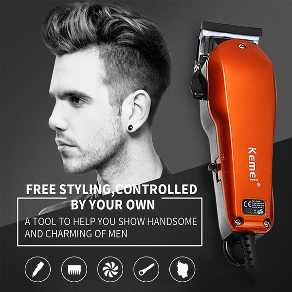 

kemei powerful hair trimmer for 4 limit combs professional electric hair clipper with blade men cutting machine 220v f35
