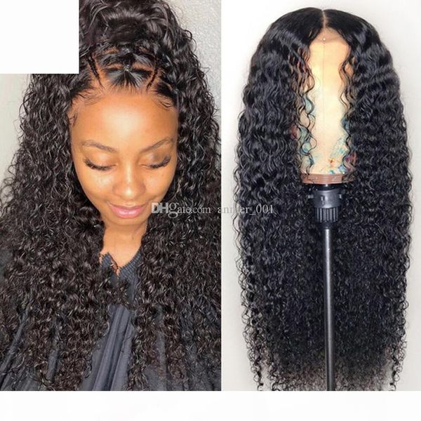 

lace front human hair wigs pre plucked with baby hair full end brazilian curly full lace wig for black women remy hair, Black;brown