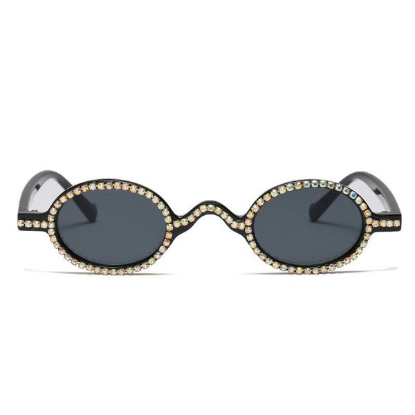 

sunglasses luxury rhinestone women 2021 small oval bling diamond brand sun glasses fashion female shades round, White;black