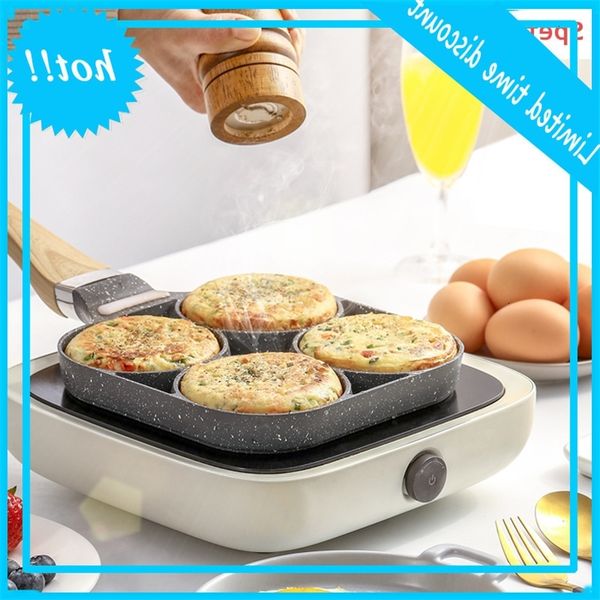 

four hole frying hamburger mould, egg decocting artifact, pancake breakfast pan, universal flat bottom non stick pan