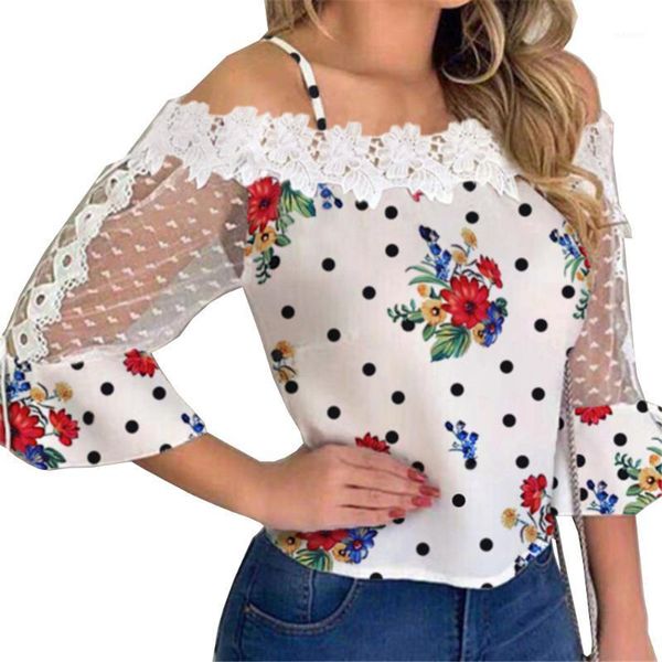 

women's lace lace ruffles chic blusa feminina blouse short sleeve casual shirt women clothing girls1, White