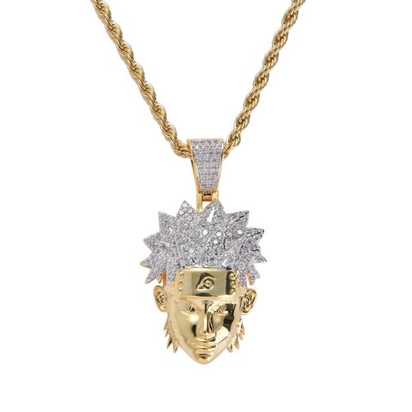 

brass cz pendant hip hop necklace for men and women cn063, Silver