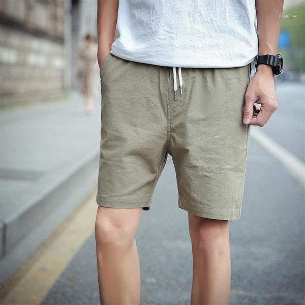 

2020 new beach pants elastic waist mens shorts fashion summer knee length joggers shorts hiphop cotton short hombre1, White;black