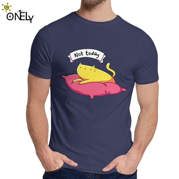 

summer man t shirt not today cat popular classic round neck retro short sleeve sport hooded sweatshirt hoodie