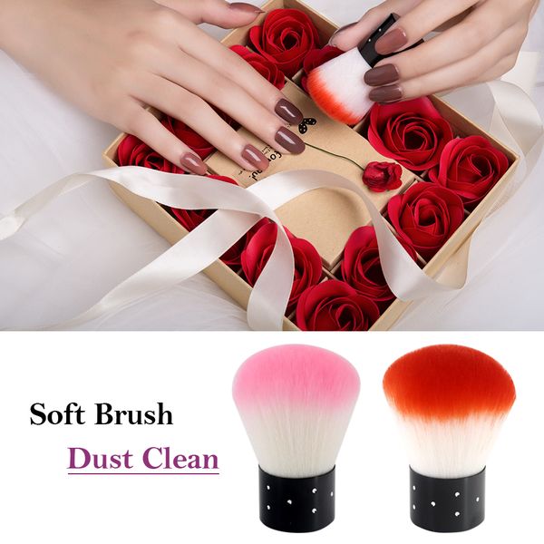

new nail cleaning brush tools art care manicure pedicure soft remove dust acrylic beauty clean brush, Yellow