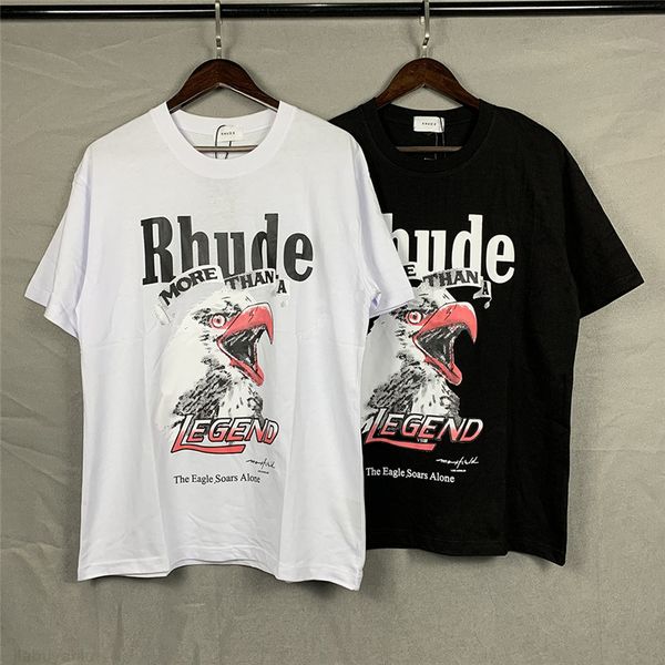 

22fw new hip-hop rhude t shirt men women eagle streetwear oversize los angeles short sleeve tees cotton, White;black
