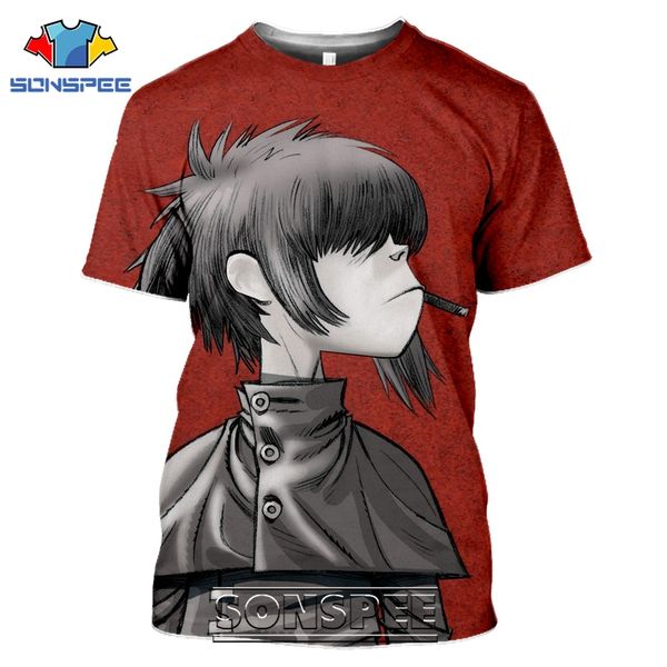 

men gorillaz popular cartoon 3d print shirts graphic oversized anime men clothing