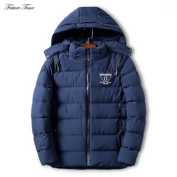

men parka jacket and coats for winter short jackets thick warm slim waterproof 2020 fashion hooded streetwear solid color c16541, Black