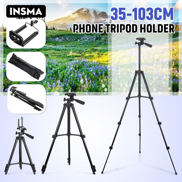 

insma 36-100cm 4 раздел штатив стенд держатель с зажимом телефон 360 градусов вращения для цифровой камеры видеокамеры