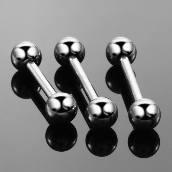

10pcs/lot 14g g23 titanium internally thread tongue ring barbells studs nipple shield jewelry cartilage earrings body piercing q sqckmv, Silver