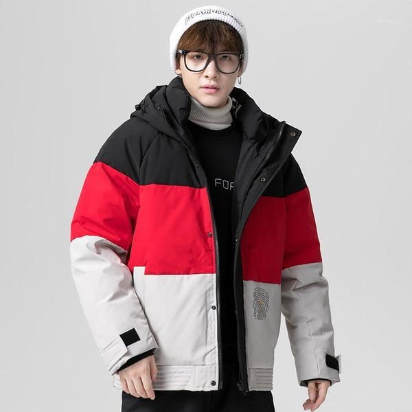 

men's down & parkas 2021 winter warm jacket plus size loose casual fashion color matching wild thickening trend men 1, Black