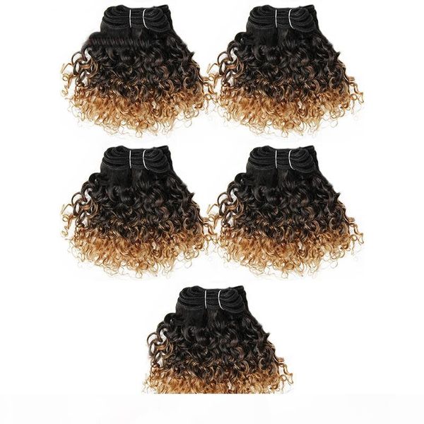 

peruvian curly bundles jerry curl brazilian human hair remy hair t1b 30 99j colored hair extension 100g+-5g bundle, Black