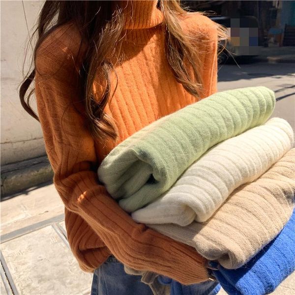 

autumn winter women sweater jumper girls soft casual chic turtleneck sweaters pullovers for female real ps, White;black