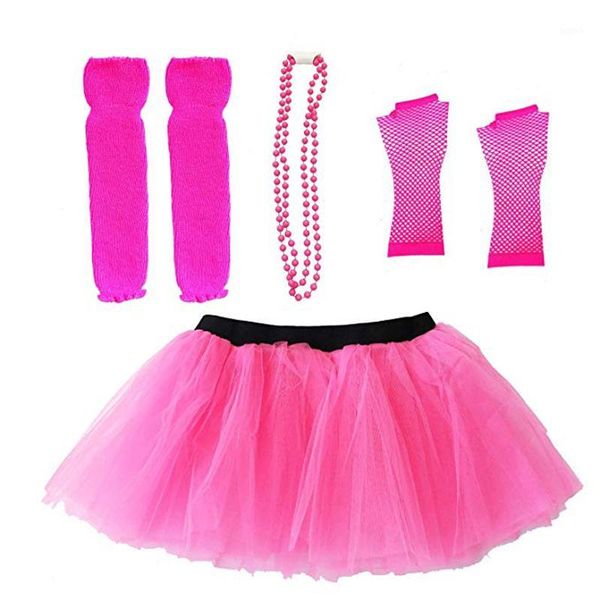 

women lady cosplay costumes 80s fancy costume set - tutu & & fishnet gloves beads1, Silver