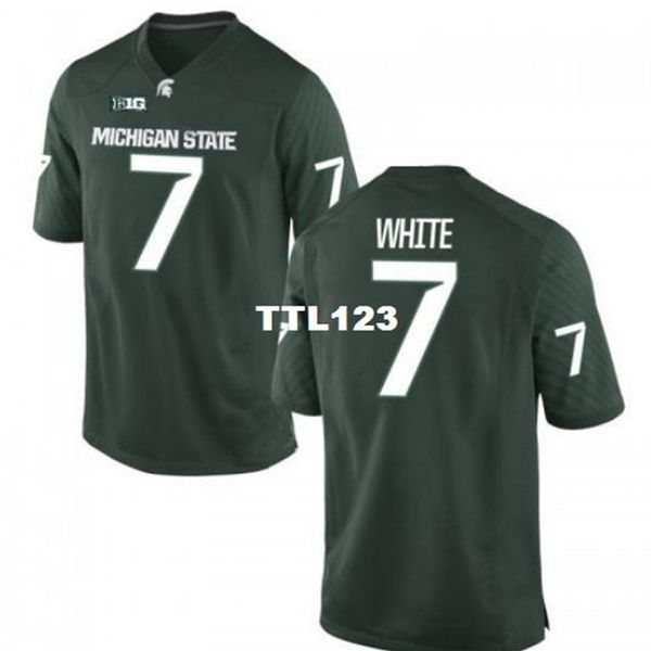 

3421 michigan state spartans cody white #7 real full embroidery college jersey size s-4xl or custom any name or number jersey, Black