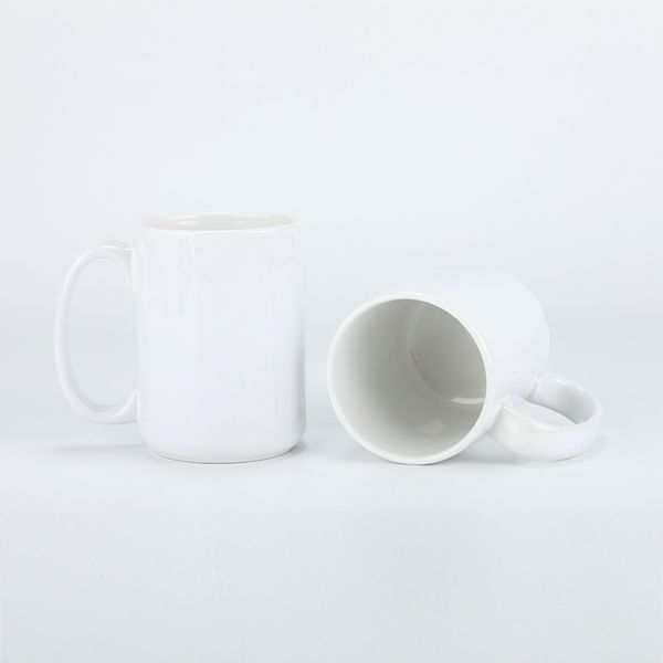 

white sublimation 15oz ceramic cup straight blank heat transfer printing mug home office diy ceramic coffee mug