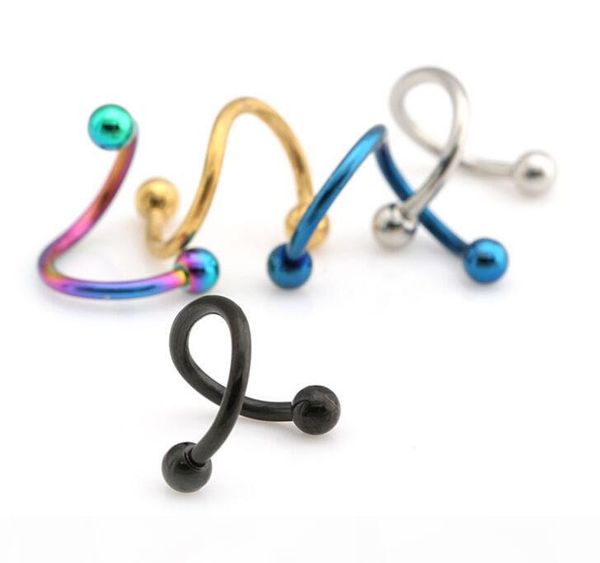 

trendy nose rings body piercing jewelry fashion jewelry stainless steel nose hoop ring fake nose rings, Silver