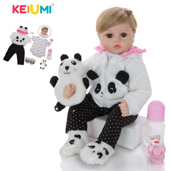 Keiumi New Reborn Baby Dolls Ткань Корпус Фаршированные 48 см Поживления Девушка Моделирование Детская Кукла Игрушки Детский День Дети День Рождения подарки LJ201031