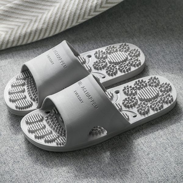 

men slippers massage slippers indoor outdoor flip flops beach bathroom slipper zapatillas casa hombre #l4, Black