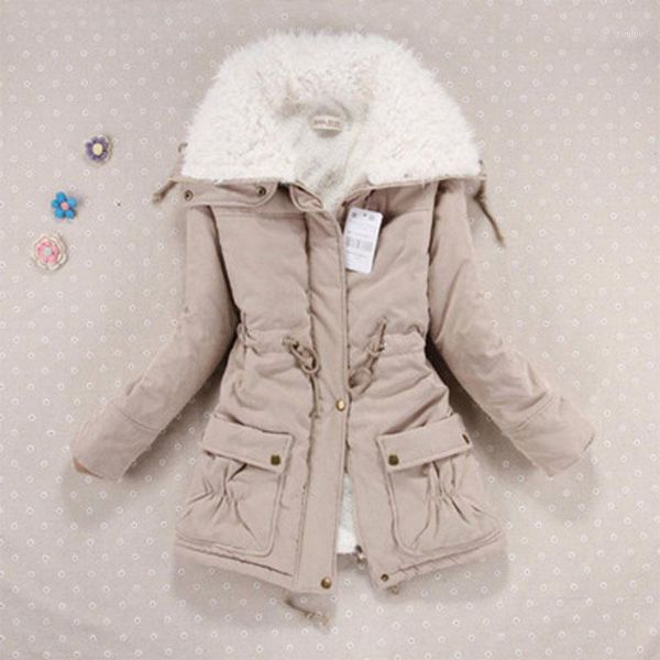

women velvet thick warm cotton-padded parkas clothes women's large lapel thick casual outwear jacket coat winter autumn1, Black