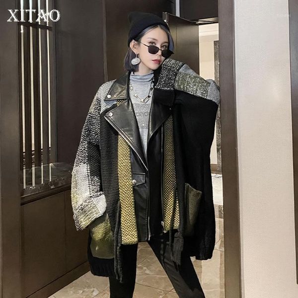 

xitao fashion new jacket 2020 autumn elegant full sleeve pocket small fresh casual style minority plus size loose coat dzl20611, Black;brown