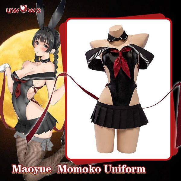 

uwowo maoyue momoko uniform cosplay costume bodysuit cosplay costume for women, Black