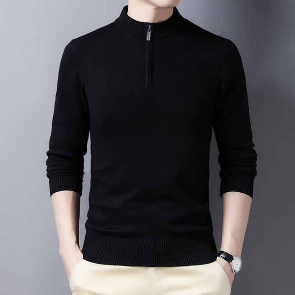 

2021 new high-necked pullover men in turtleneck sweater 64r4, White;black