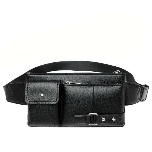 Borse a vita Fanny Pack Black Impermeabile Soldi Borsa da cintura Borsa Uomini Borsa Portafoglio da viaggio Adolescente Maschio Sport all'aperto