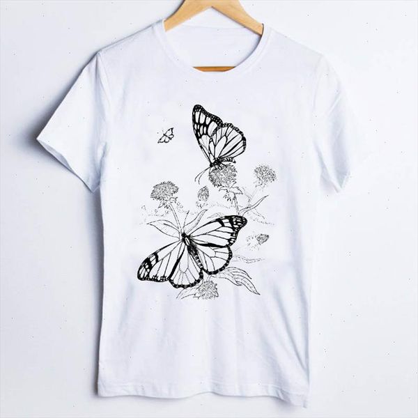 

tees for women print elegant butterfly simple vacation travel office cute ladies clothes lady clothing female t t shirt, White