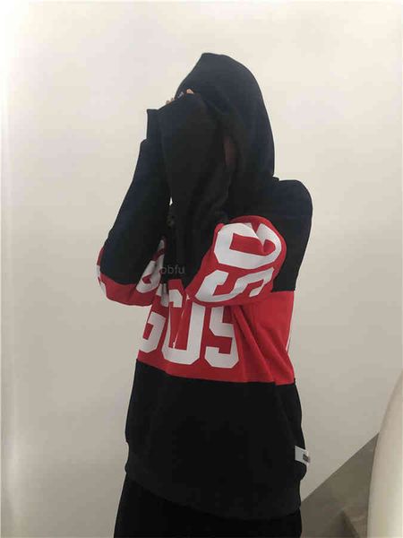 

gcds [new product] men's printed hoodie round neck pure cotton couples pullover, Black