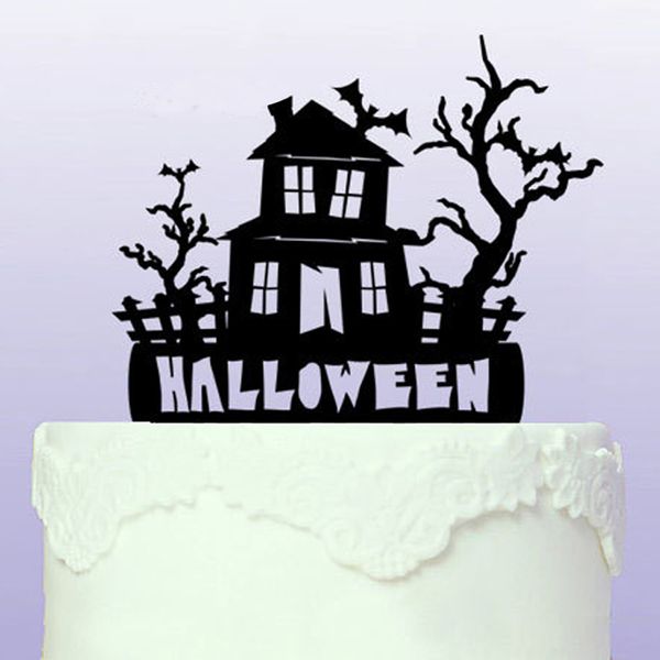 

horror halloween house acrylic cake er home party cake decoration black