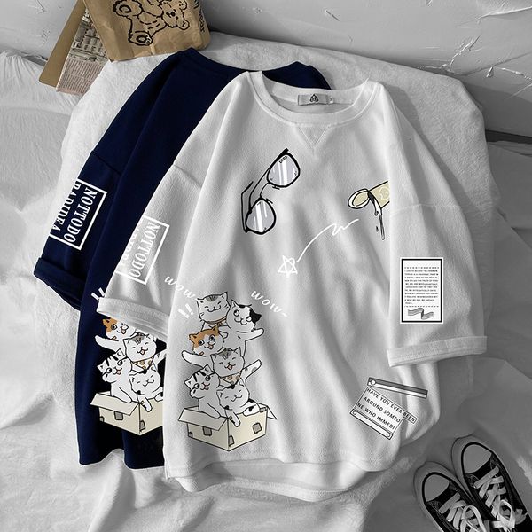 

2021 new short sleeve t shirt men summer tshirt tees classic brand fashion clothes plus size m-5xl o neck 82d6, White;black
