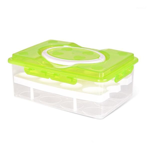 

household new kitchen two layer 24 eggs plastic chicken egg holder storage portable egg container carrier case1