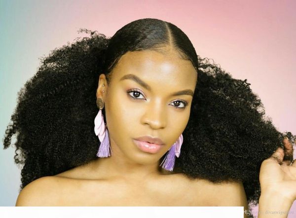 

160g human hair kinky ponytails hairpieces for american black women afro curly ponytail drawstring clip on pony tail extension dark brown