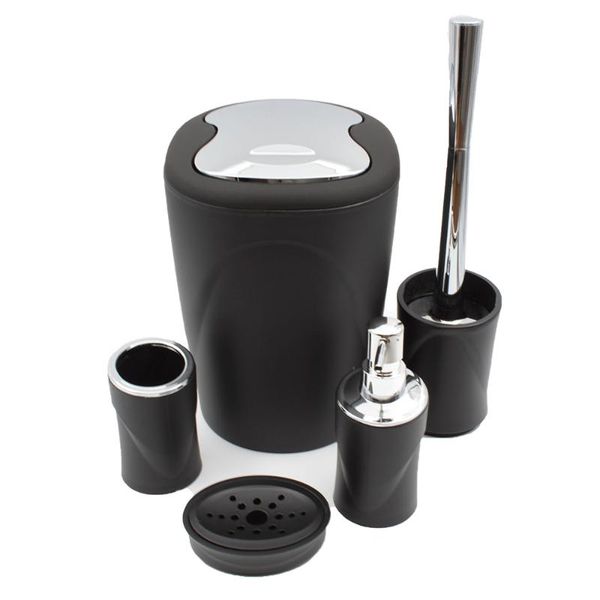 

bath accessory set 5 parÃ§a akrilik soft touch siyah renk banyo seti