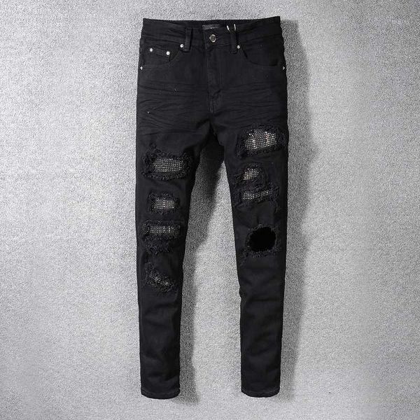 

men's jeans ch0406 fashion men's 2021 runway european design party style clothing1, Blue