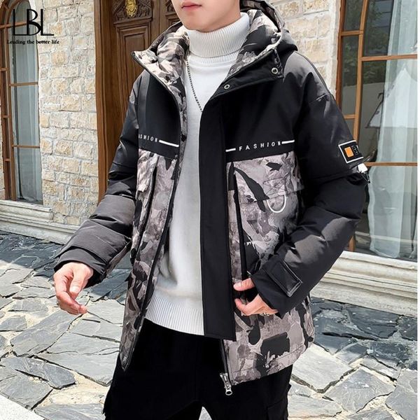 

parka jacket men winter casual thick hooded parkas man clothing 2020 new camouflage windproof warm tracksuit male hoody outwear, Black