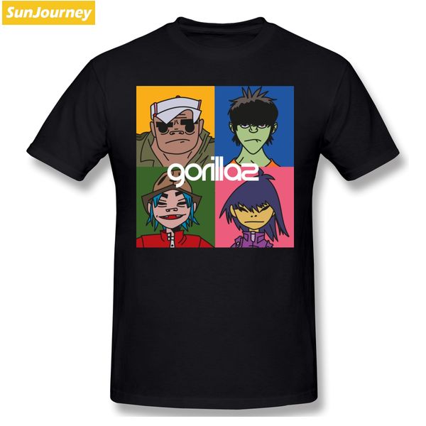 

vintage anime gorillaz rock t shirts oversize cotton crewneck short sleeve t-shirt men sport hooded sweatshirt hoodie