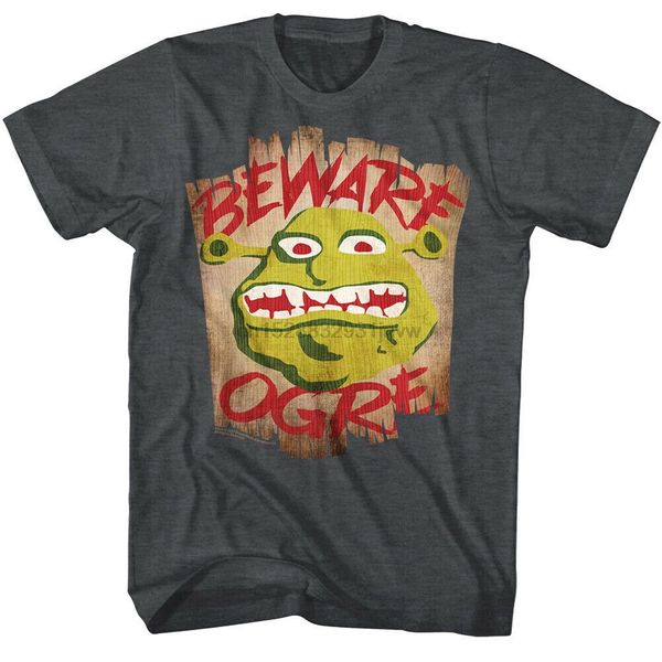

официальный шрек берегитесь ogre men t-shirt предупреждающий знак dreamworks хлопка tee shirt мода классический стиль спортивный с капюшоном