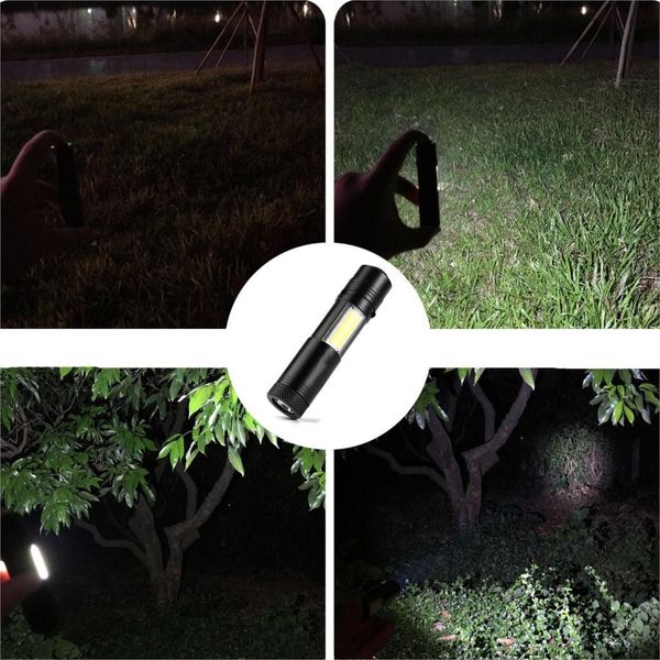 

minic led q5 cob фонарик водонепроницаемый факел портативный фонарь 4 режимы светодиодные лампы ударопрочный алюминиевый кемпинг свет jllrrr