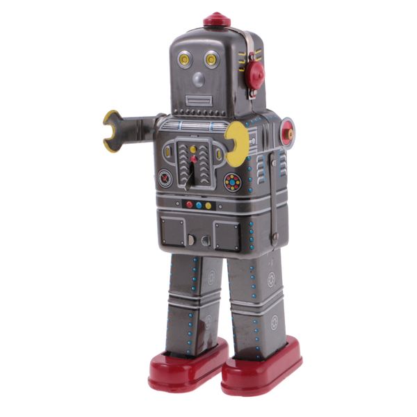 

cool wind up walking robot ms439 clockwork tin toy with key collectible gift