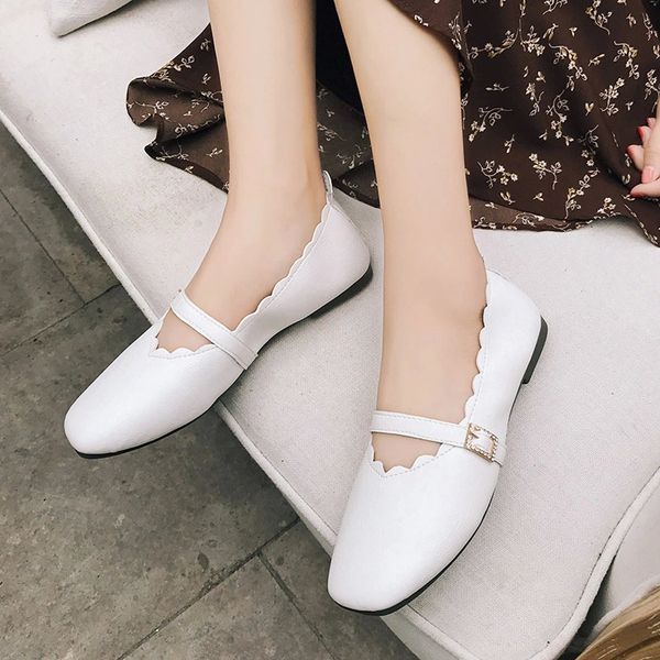 

women flats mary janes slip-on flat shoes white boat shoes buckle woman ballet flats comfortable sneakers spring 6929 #i89p, Black