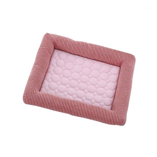 

summer cool pet pad premium indoor pet cushion supplies for cat dog (pink, s, 45x35cm)1